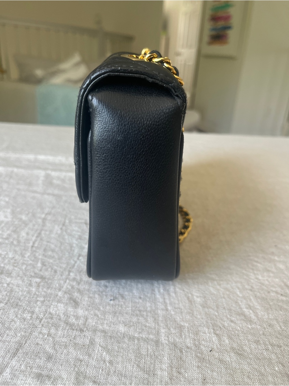 Givenchy Black Quilted Crossbody Bag with Gold Chain- VeryGood Condition - Picture 4 of 16
